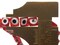 64 6mm Red Black and White Evil Eye Small Smooth Flat Square Disc Glass Beads